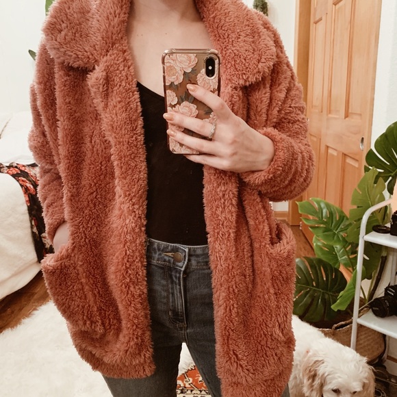 Jackets & Blazers - Pink Teddy Coat